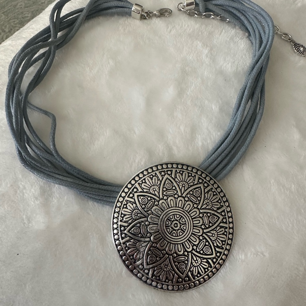 Silver Mandala Pendant Necklace